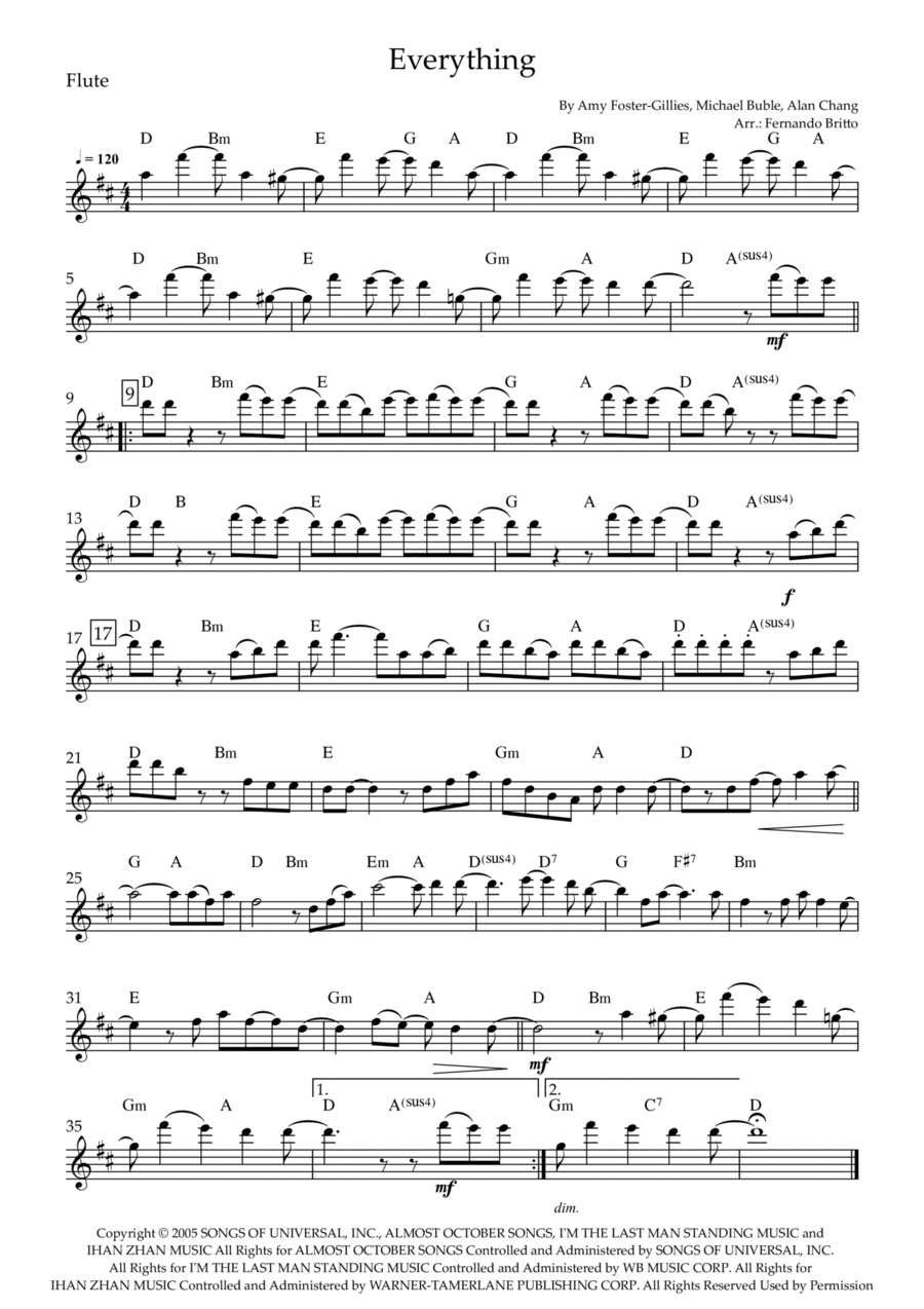Everything Flute Solo scores gallery preview page 1
