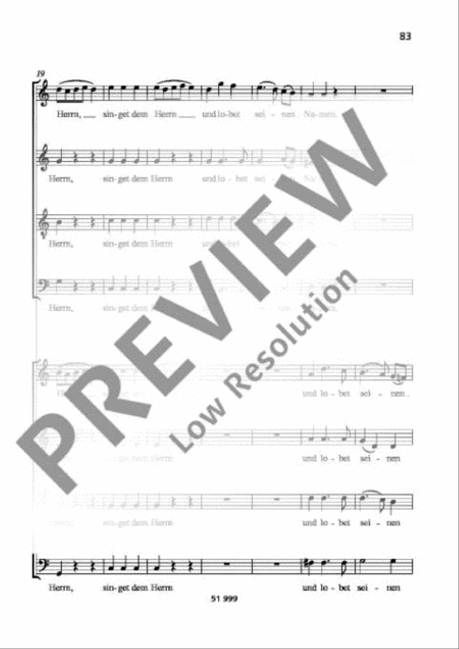 Singet dem Herrn ein neues Lied 4-Part scores gallery preview page 5
