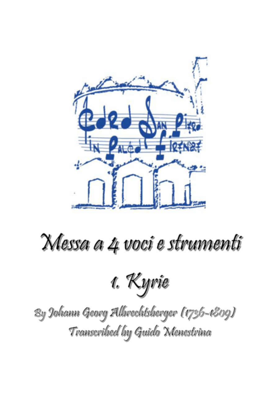 Johann Georg Albrechtsberger - Messa a 4 voci e strumenti 1. Kyrie 4-Part scores gallery preview page 1