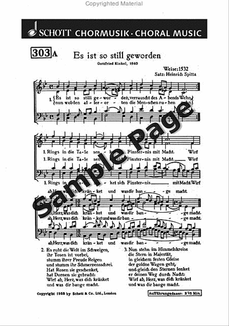 Spitta H Es Ist So Still Geworden Mixed Choir scores gallery preview page 3