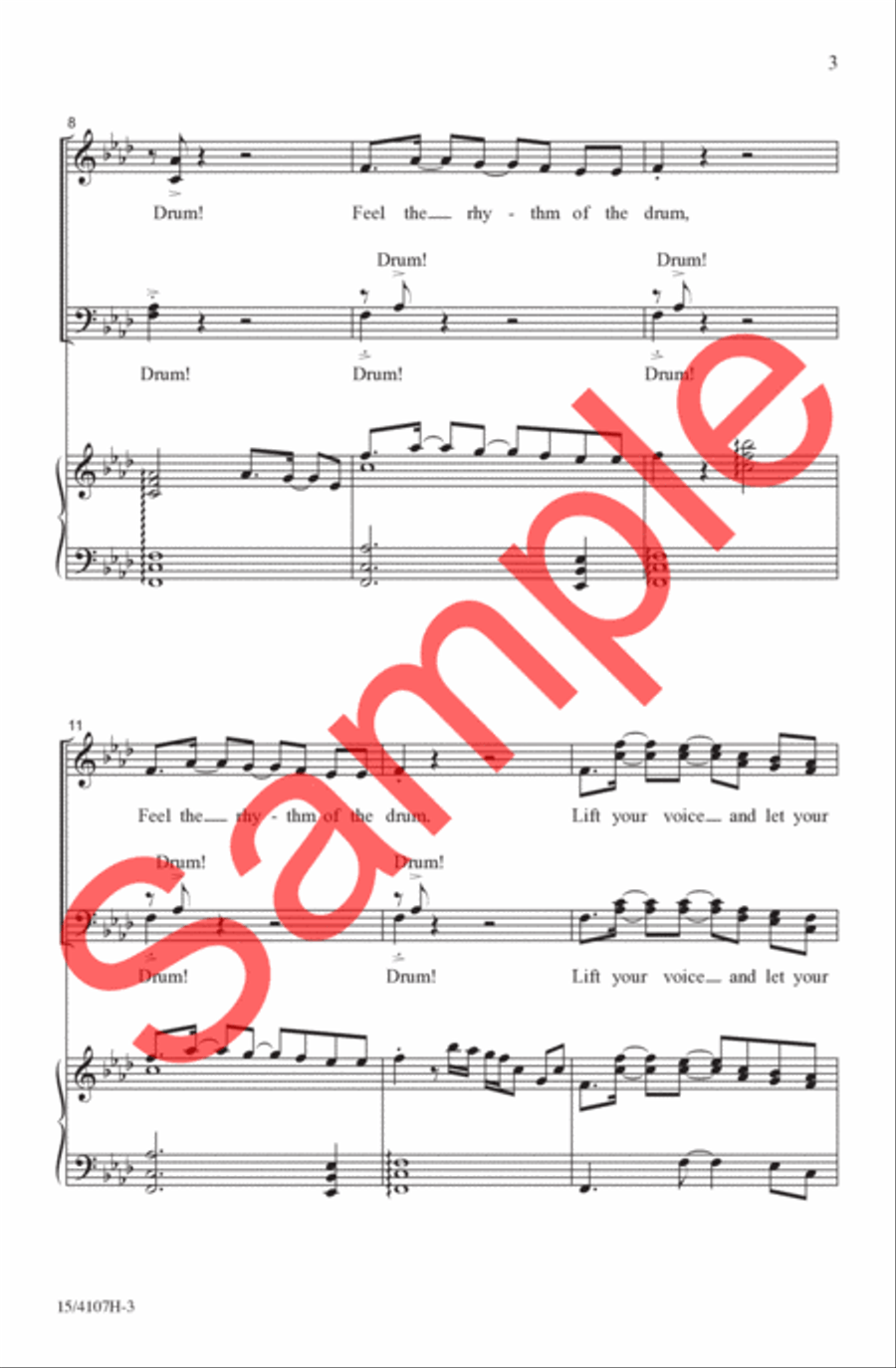 The Rhythm of the Drum The Rhythm of the Drum 4-Part scores gallery preview page 4