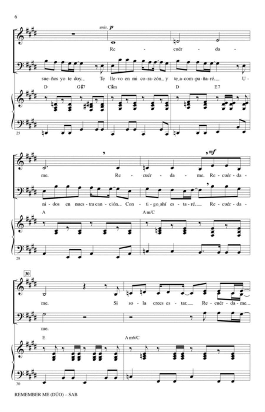 Remember Me (Duo) (from Coco) (arr. Audrey Snyder) 3-Part scores gallery preview page 5