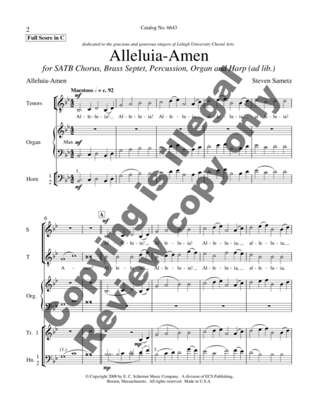 Alleluia - Amen (Full Score) image number null
