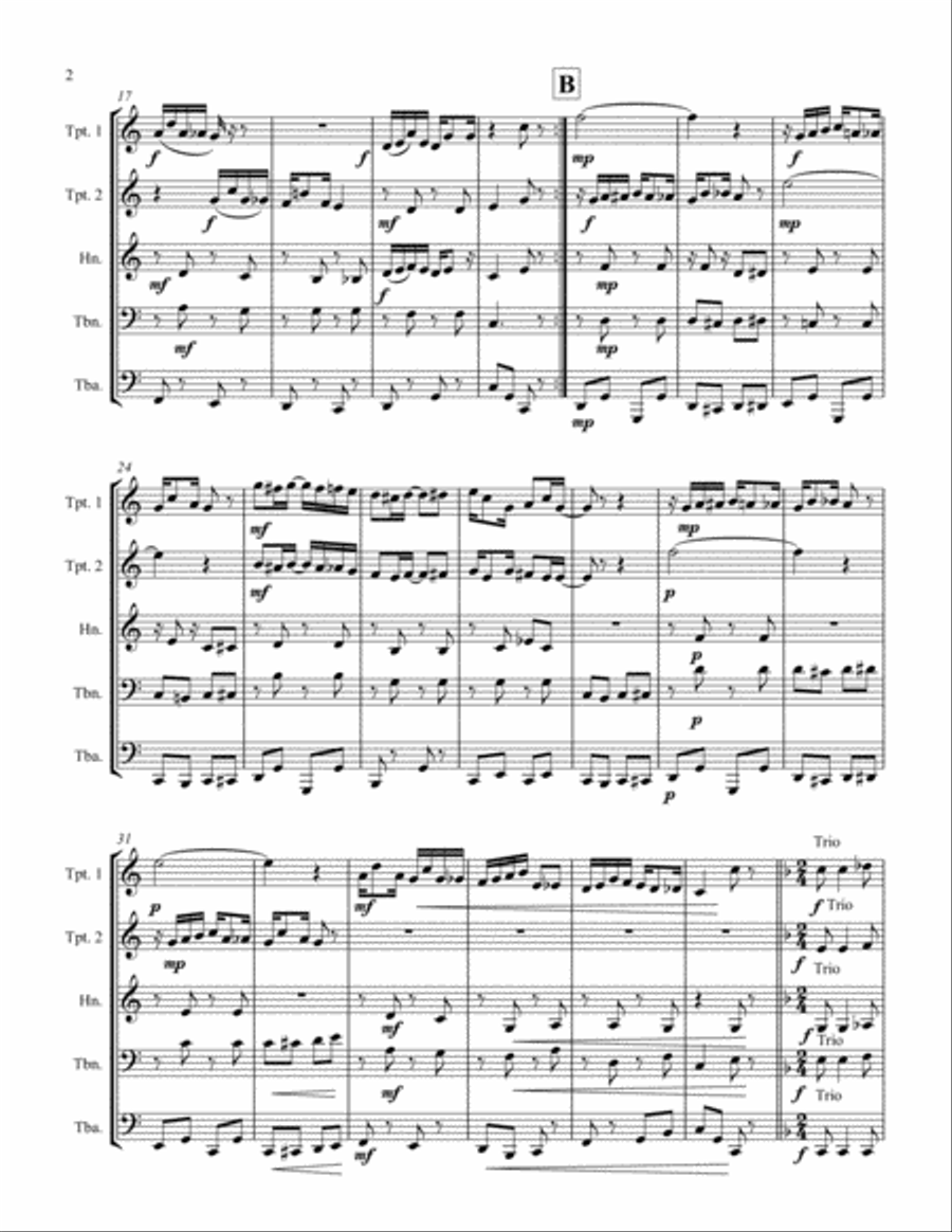 Red Pepper Two Step for brass quintet Brass Quintet scores gallery preview page 2
