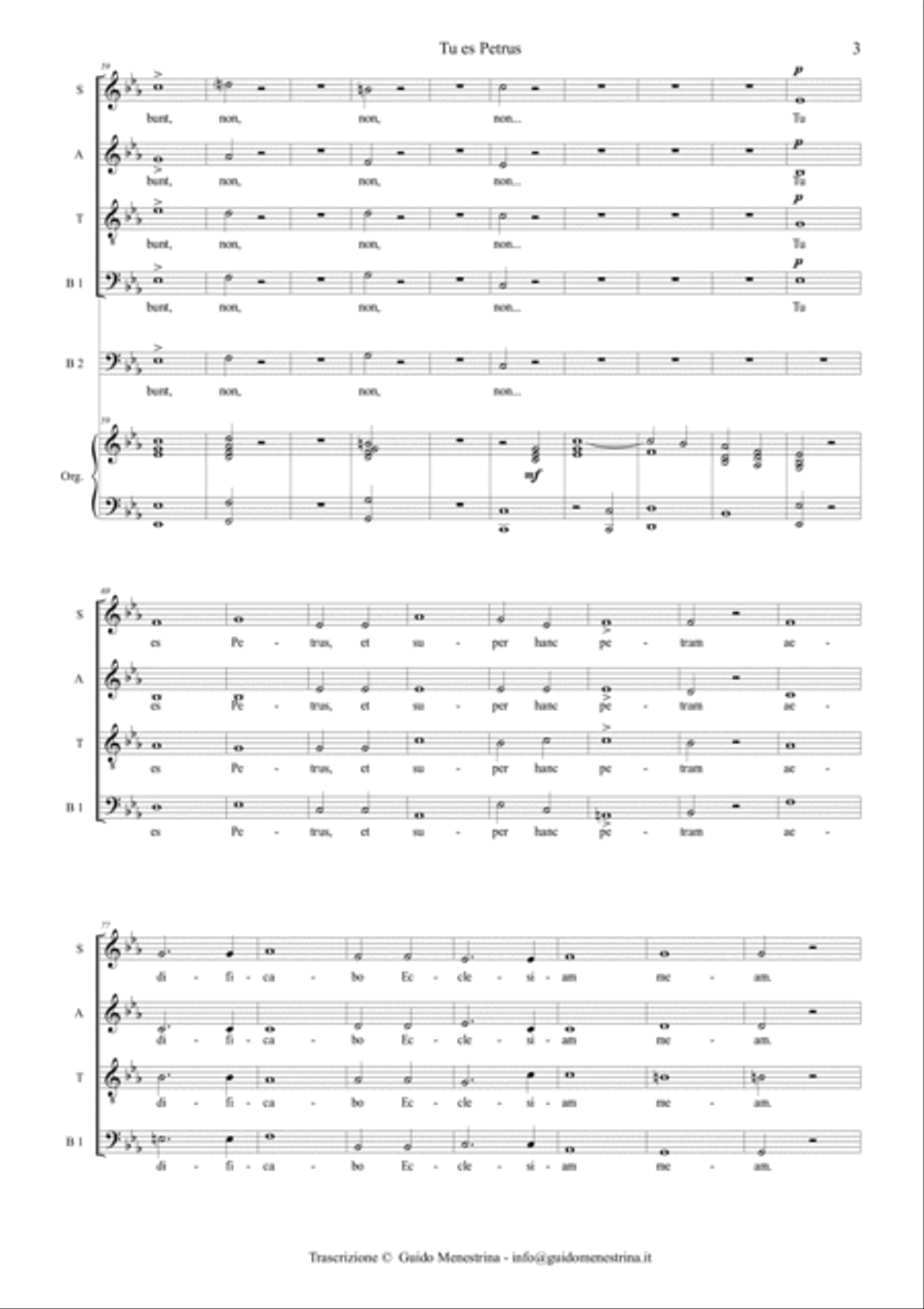 Hilarion Eslava - Tu Es Petrus SATBB 4-Part scores gallery preview page 3