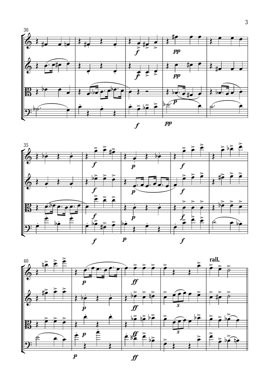 Parade ragtime String Quartet scores gallery preview page 3