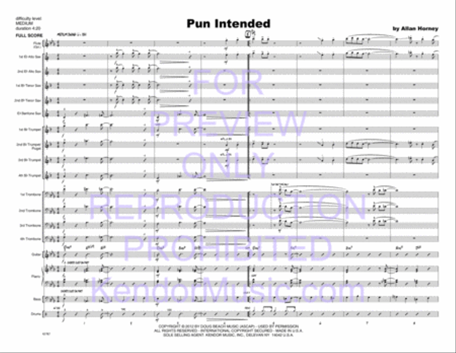 Pun Intended (Full Score) Jazz Ensemble scores gallery preview page 2