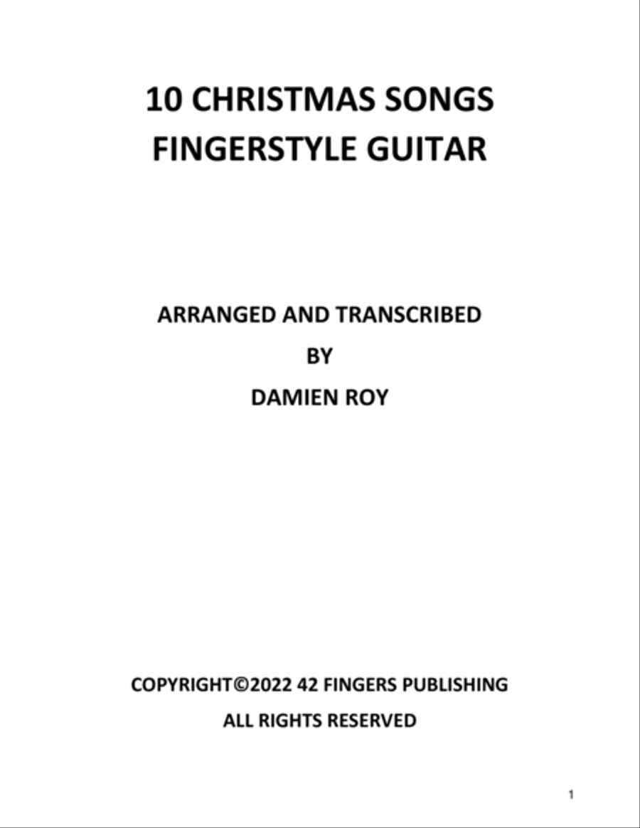 10 CHRISTMAS SONGS FOR FINGERSTYLE GUITAR Acoustic Guitar scores gallery preview page 2