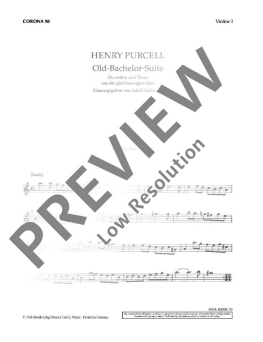 Old-Bachelor-Suite Chamber Orchestra scores gallery preview page 3