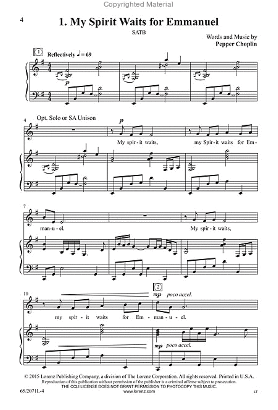 One Silent Night - SATB Score with Performance CD 4-Part scores gallery preview page 2