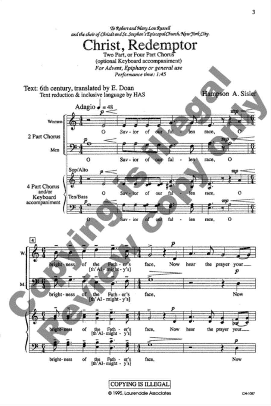 Christ, Redemptor Christ, Redemptor 4-Part scores gallery preview page 2