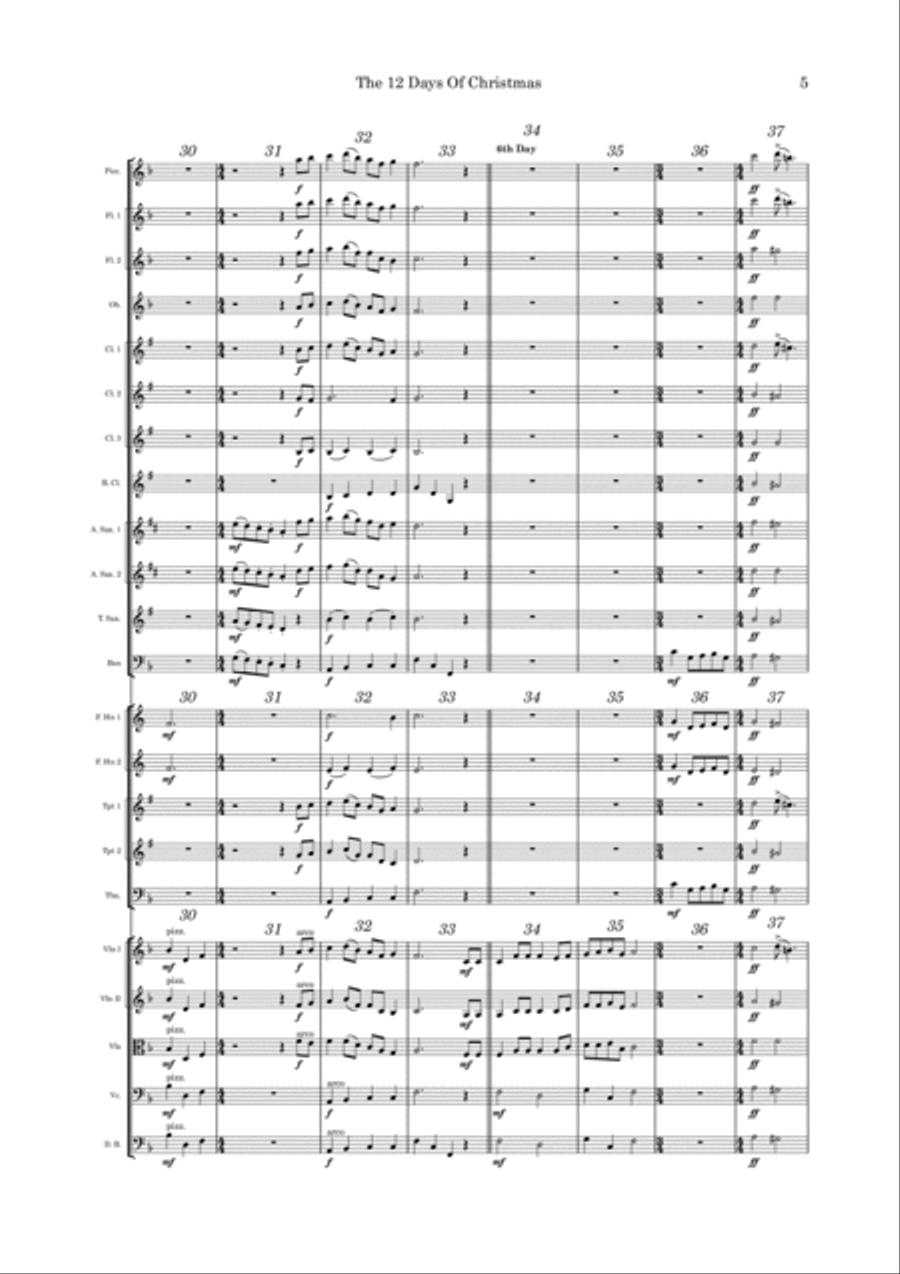 The 12 Days of Christmas Full Orchestra scores gallery preview page 5
