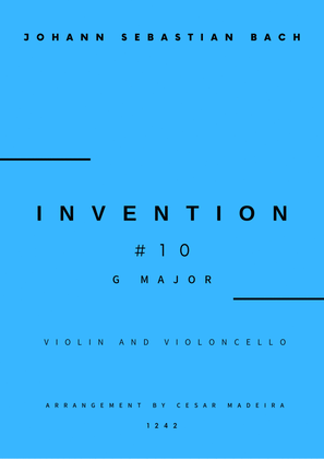 Book cover for Invention No.10 in G Major - Violin and Cello (Full Score and Parts)