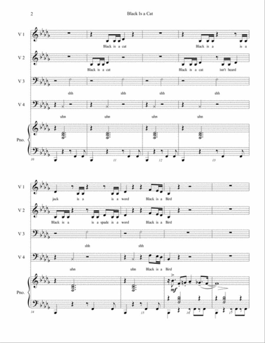 Black is a Cat 4-Part scores gallery preview page 2
