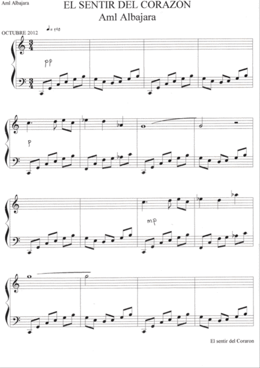 El sentir del Corazón Piano Solo scores gallery preview page 2