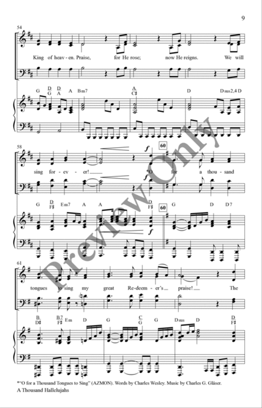 A Thousand Hallelujahs 4-Part scores gallery preview page 9