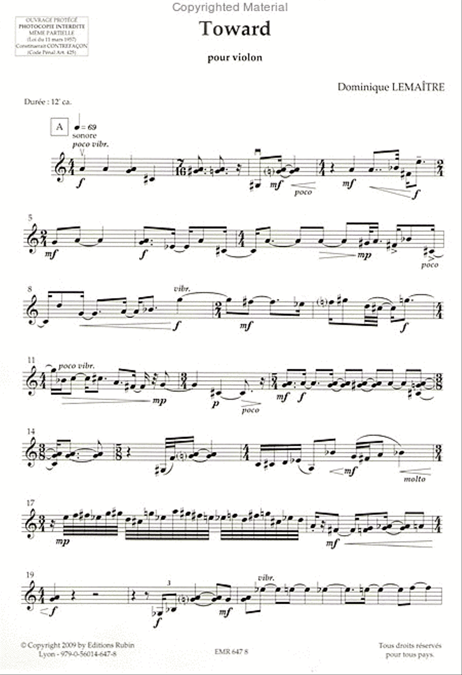 Toward pour violon Violin Solo scores gallery preview page 2