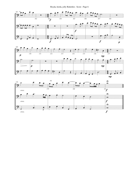 Hoyda, horda, jolly Rutterkin for Trombone or Low Brass Trio image number null