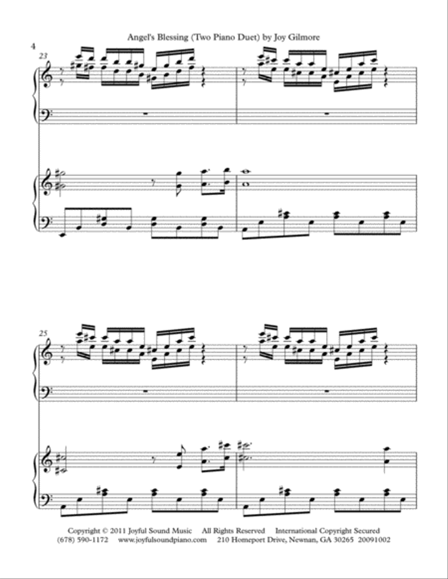 Angels Blessing (Two Piano Duet) 2 Pianos, 4-Hands scores gallery preview page 4