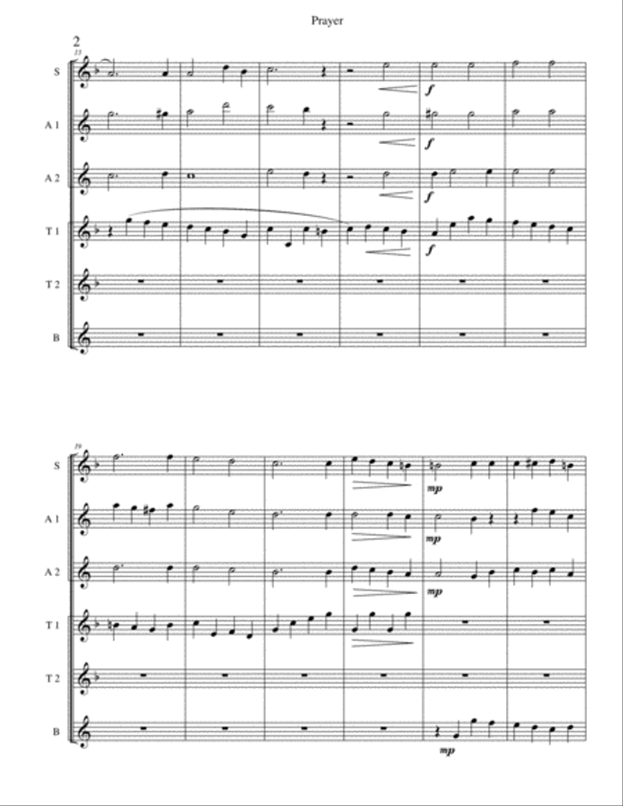 Prayer, Op. 48, No. 1 Small Ensemble scores gallery preview page 2