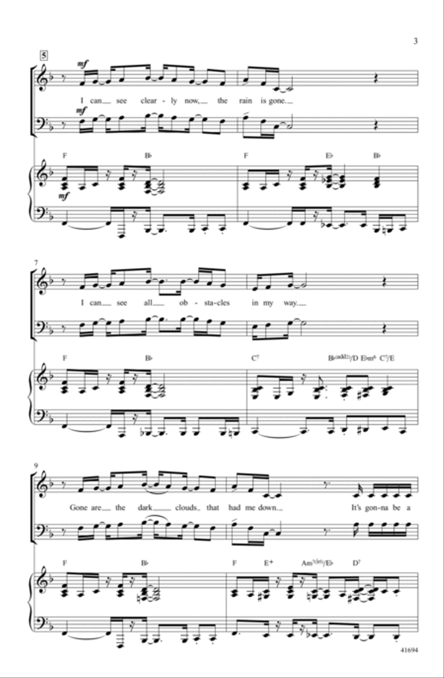 I Can See Clearly Now Choir scores gallery preview page 2