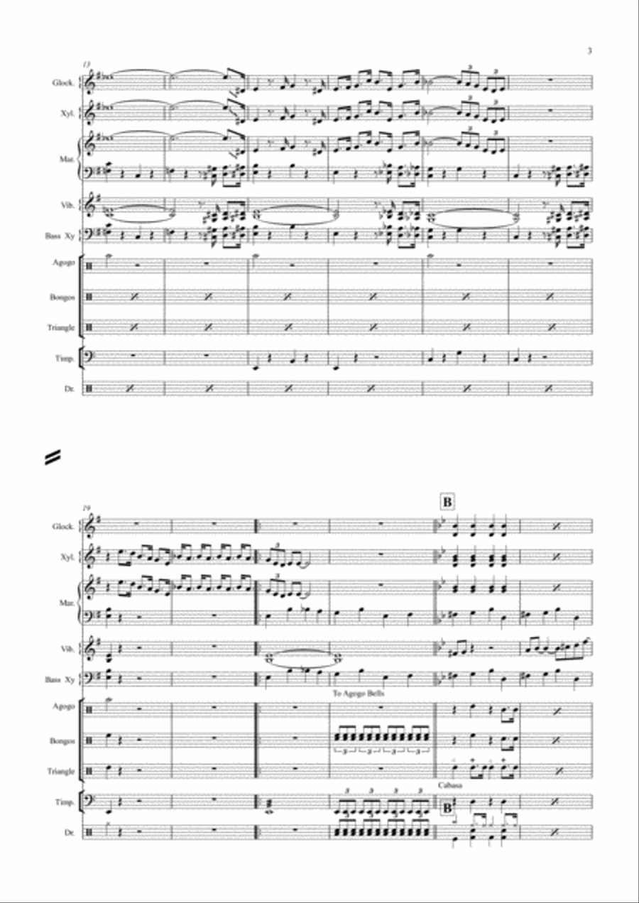 The Pink Panther from THE PINK PANTHER Percussion Ensemble scores gallery preview page 3