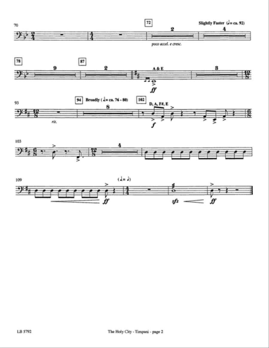 The Holy City (arr. Mark Hayes) - Timpani Choir scores gallery preview page 2