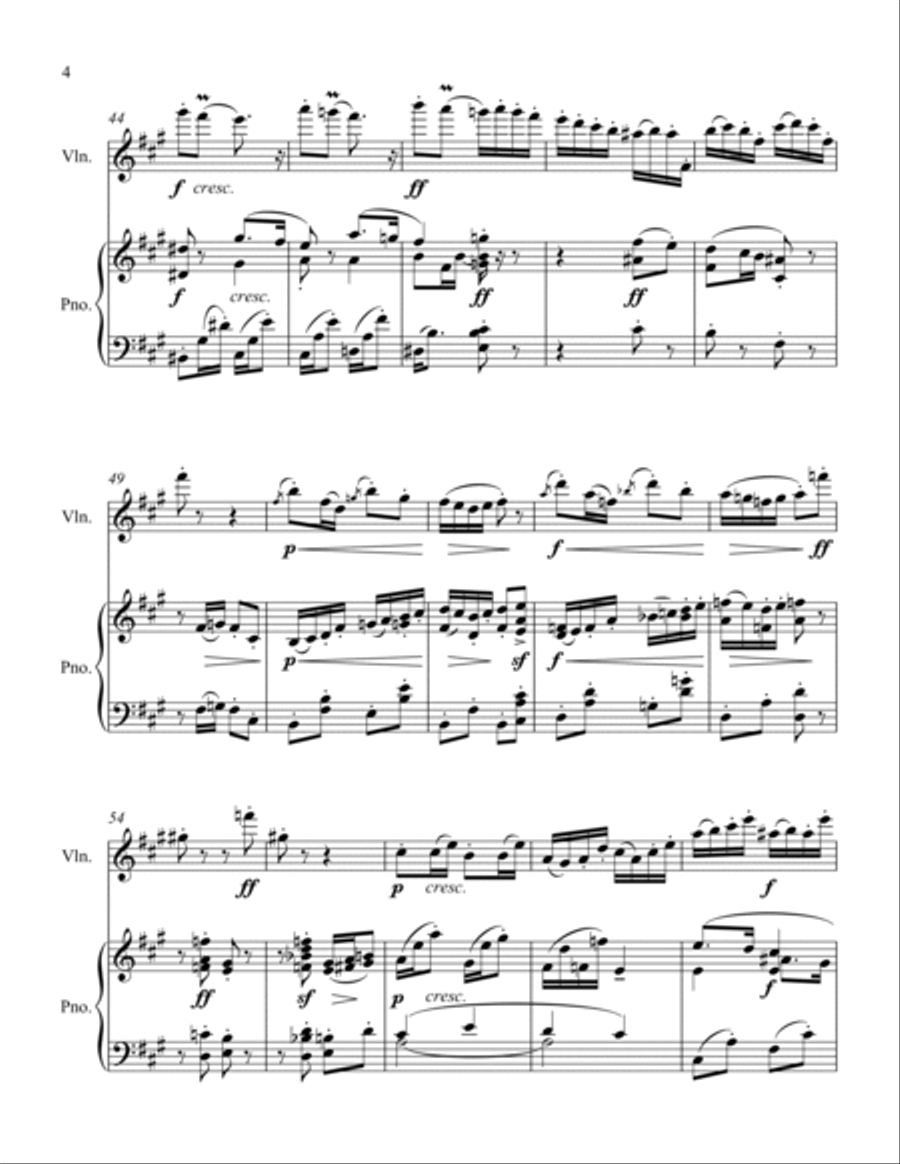 Allegretto Grazioso Violin Solo scores gallery preview page 4