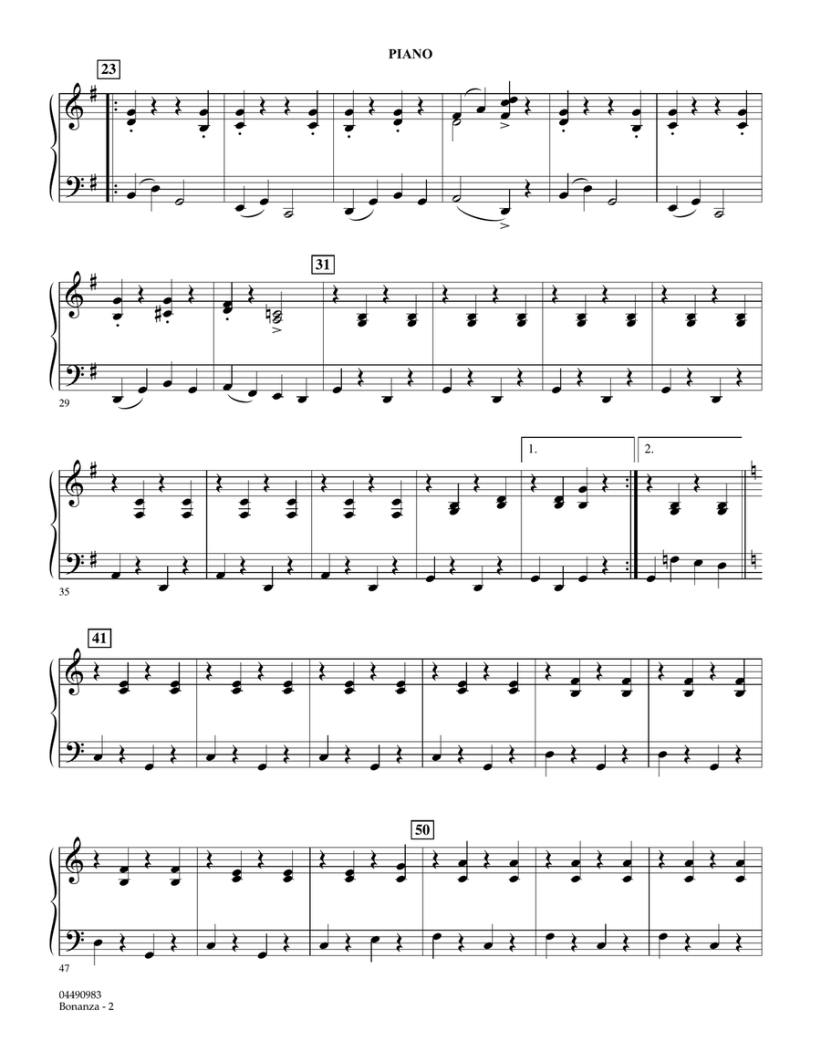 Bonanza - Piano Orchestra scores gallery preview page 2