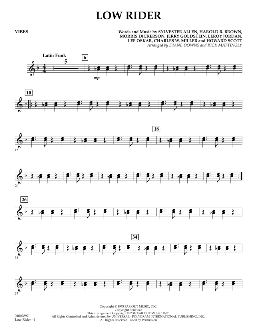 Low Rider - Vibes Vibraphone scores gallery preview page 1