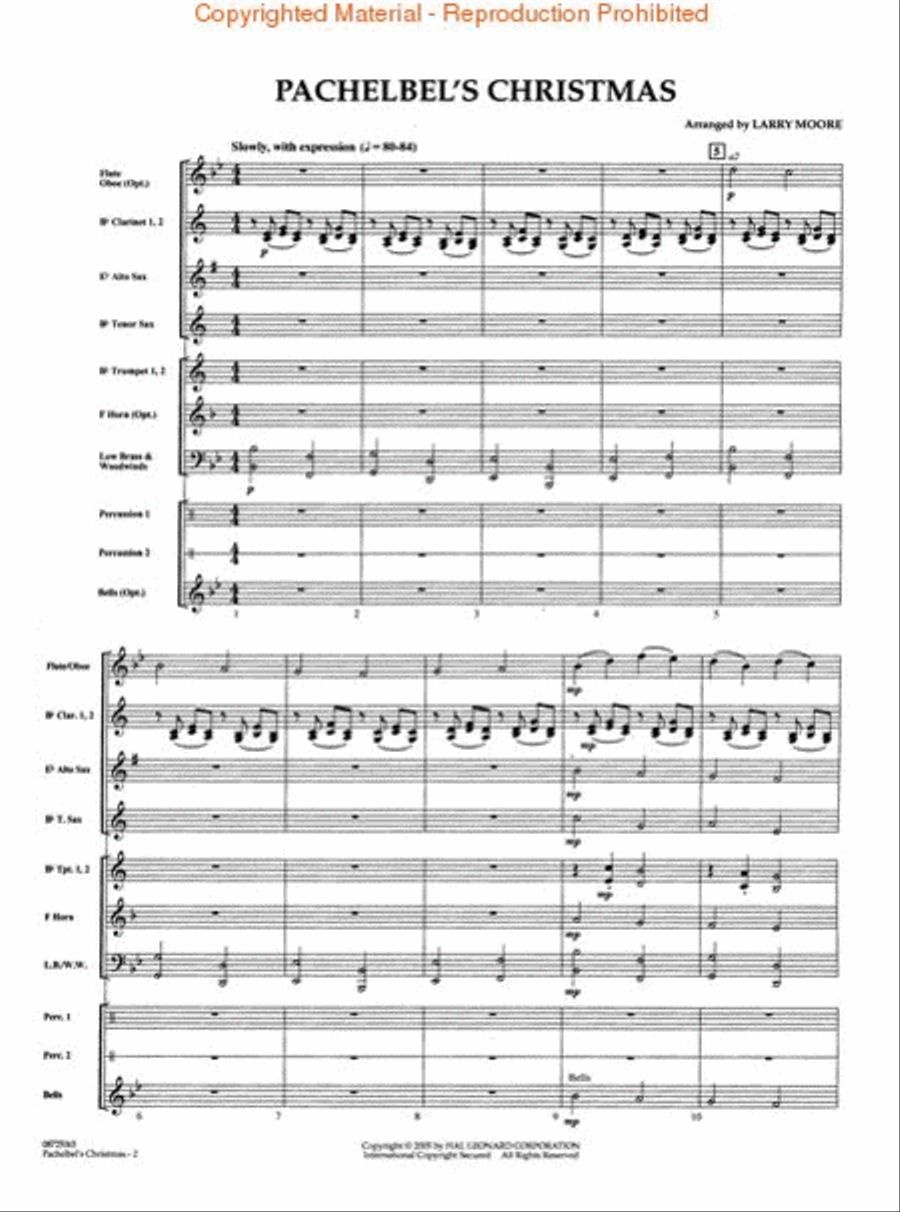 Pachelbel's Christmas Pachelbel's Christmas Concert Band scores gallery preview page 2