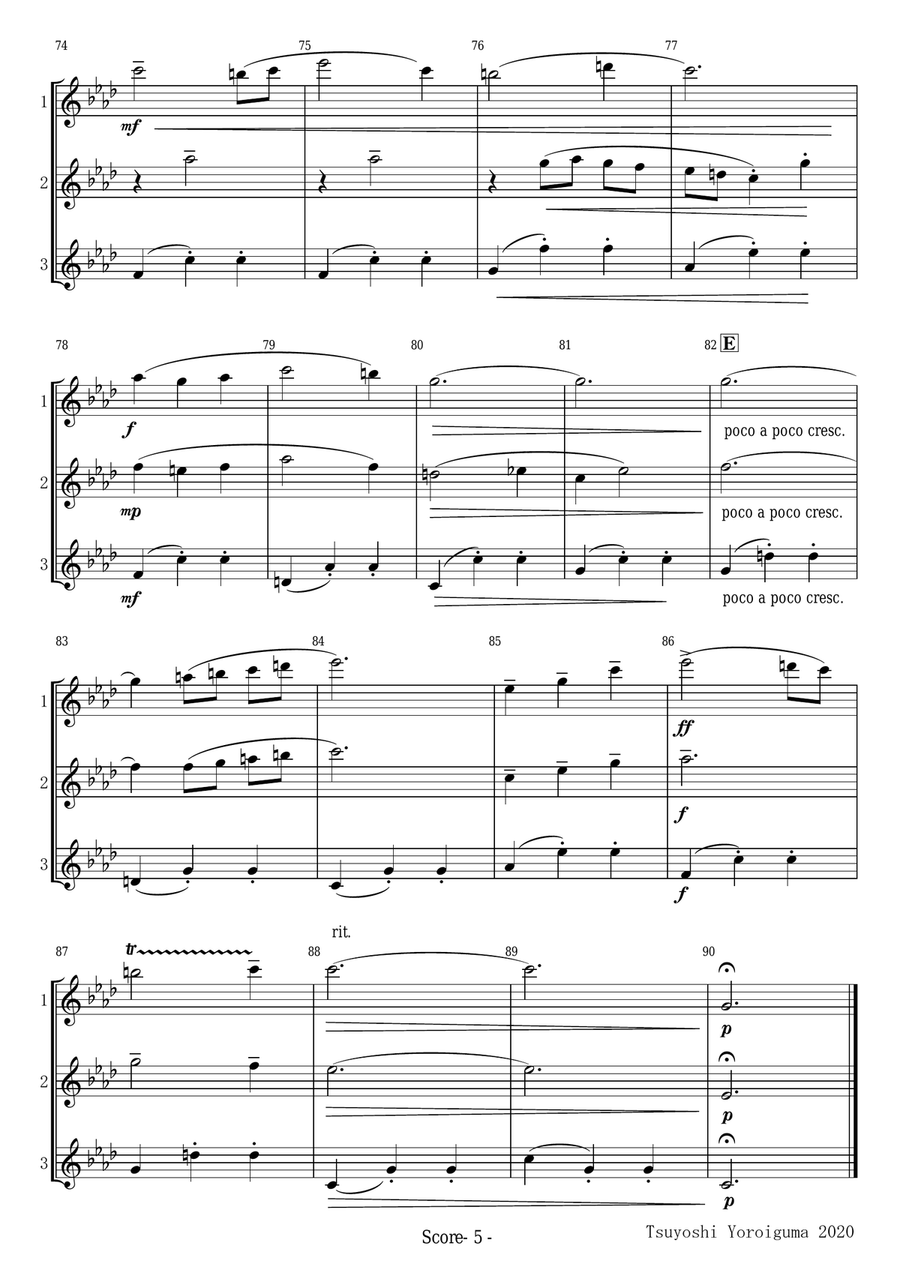 The Godfather Waltz Woodwind Trio scores gallery preview page 5