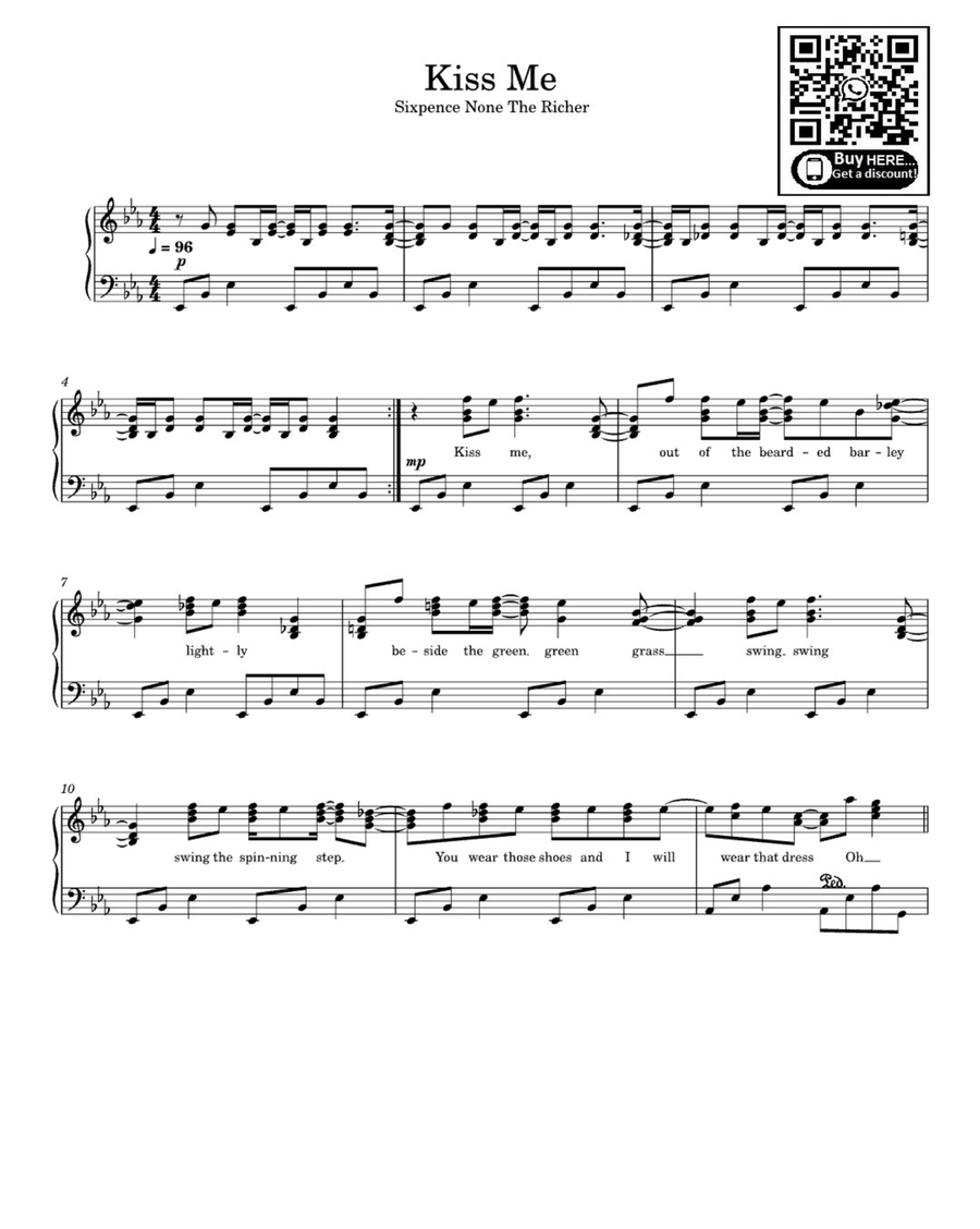 Kiss Me Easy Piano scores gallery preview page 1