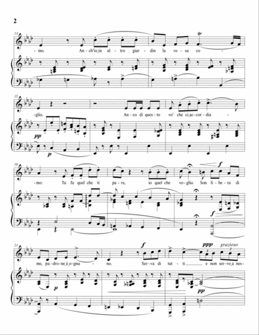 VERDI: Stornello (transposed to A-flat major) Voice scores gallery preview page 3