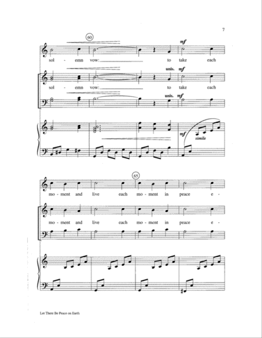 Let There Be Peace on Earth 4-Part scores gallery preview page 7