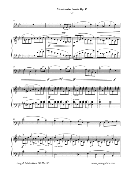 Mendelssohn: Sonata Op. 45 for Trombone & Piano image number null