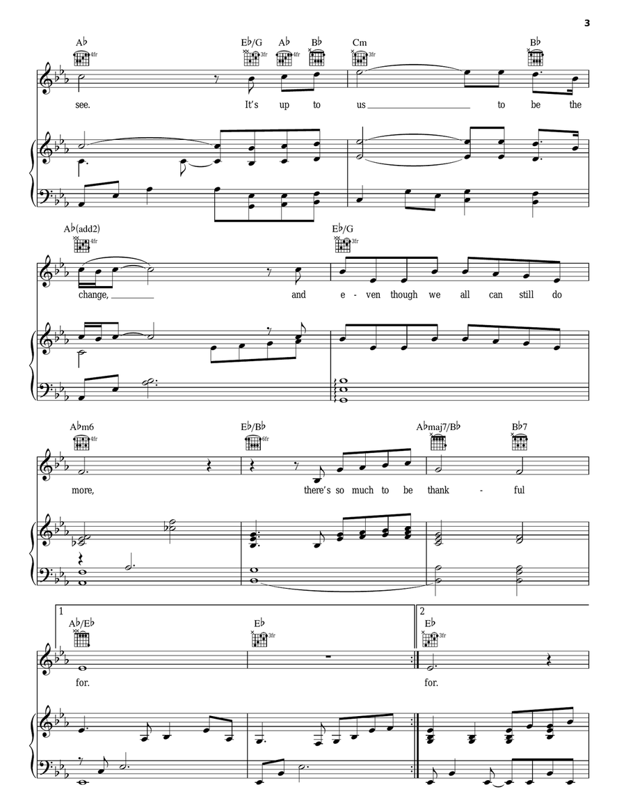 Thankful Piano, Vocal, Guitar scores gallery preview page 3