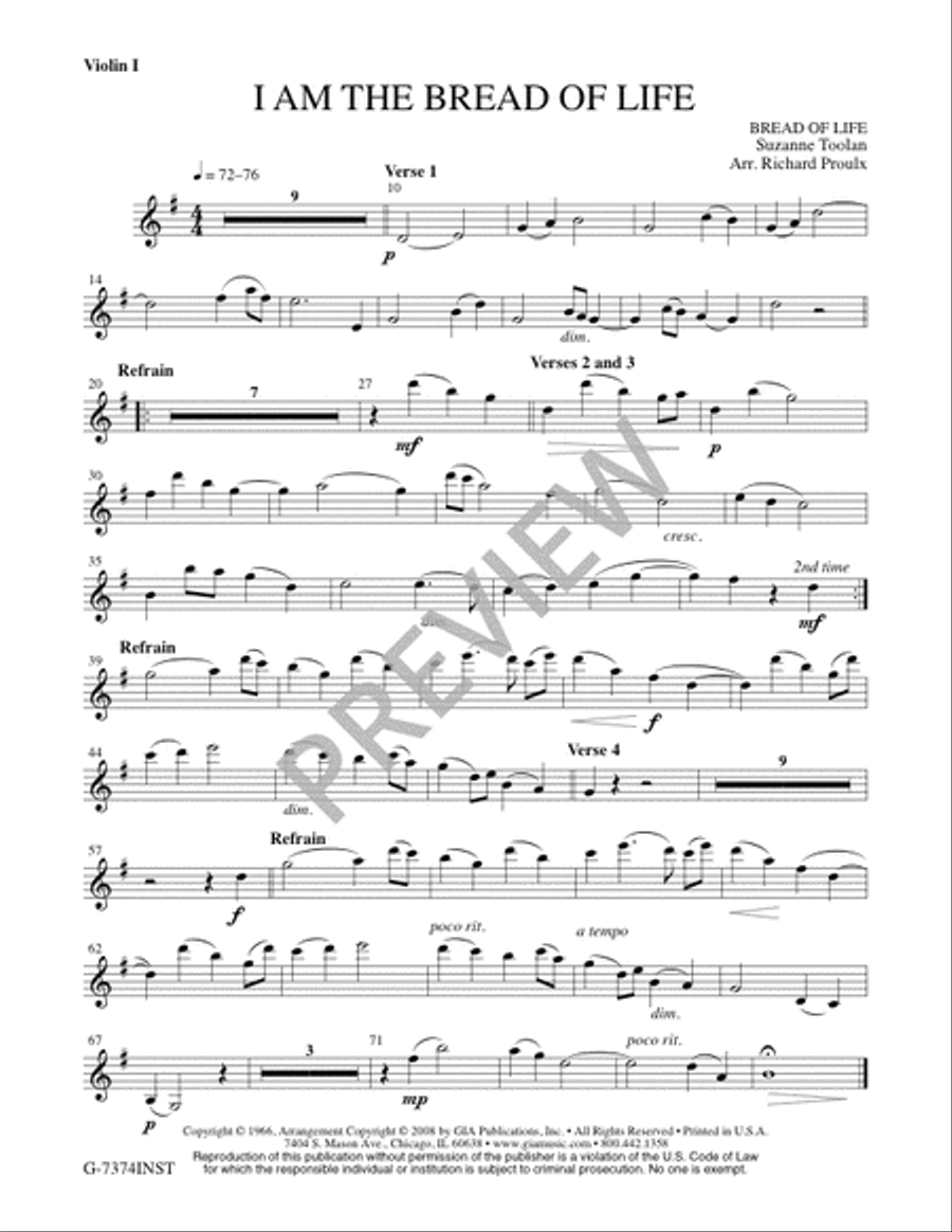 I Am the Bread of Life - Full Score and Parts 4-Part scores gallery preview page 18