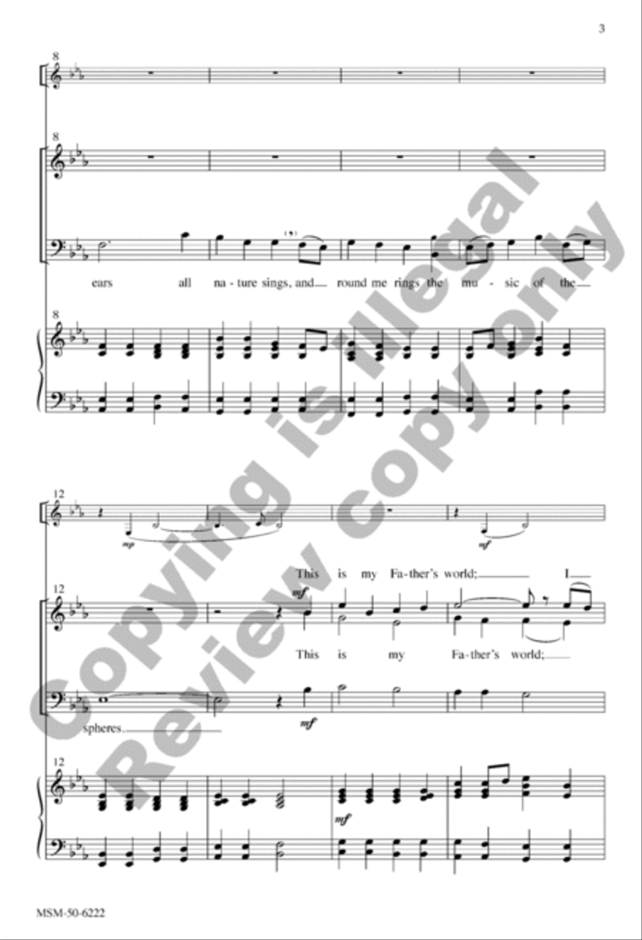 This Is My Father's World (Choral Score) 3-Part scores gallery preview page 3