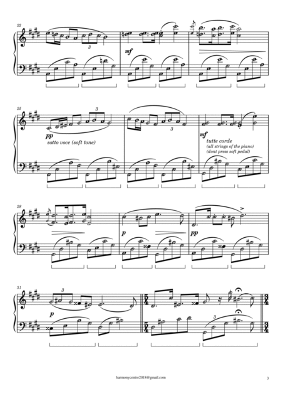 Nocturne in C Sharp Minor Op. 20 Op. Posthumous - Frederic Chopin Piano Solo scores gallery preview page 3