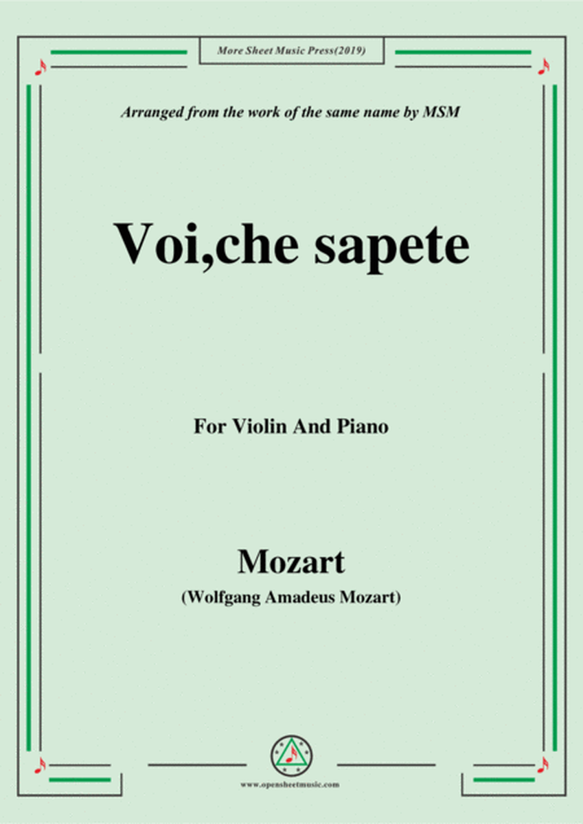 Mozart-Voi,che sapete,for Violin and Piano image number null