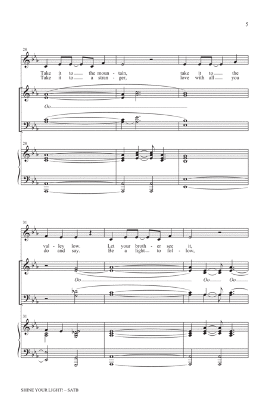 Shine Your Light! Shine Your Light! 4-Part scores gallery preview page 4