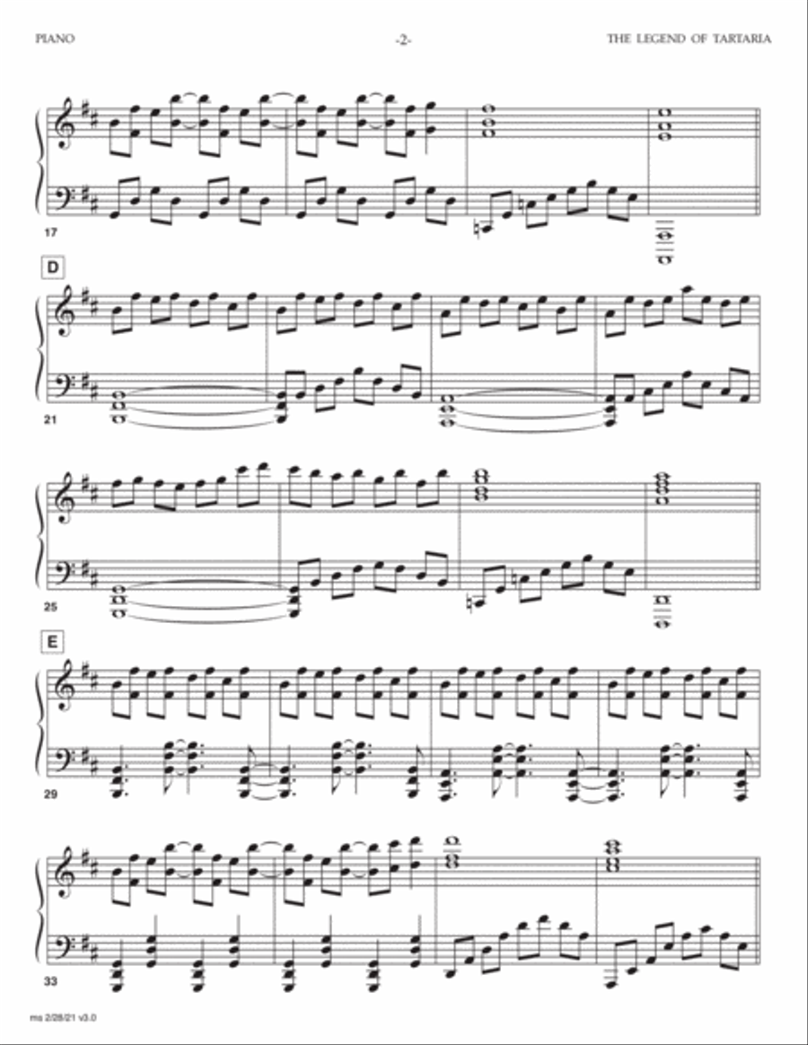 The Legend of Tartaria Piano scores gallery preview page 2