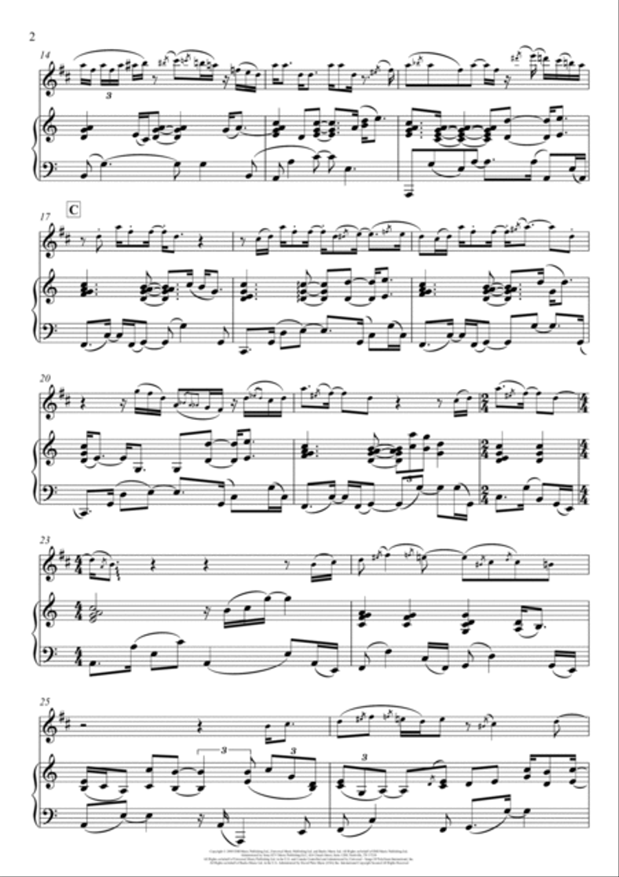 You're Beautiful Tenor Saxophone scores gallery preview page 2
