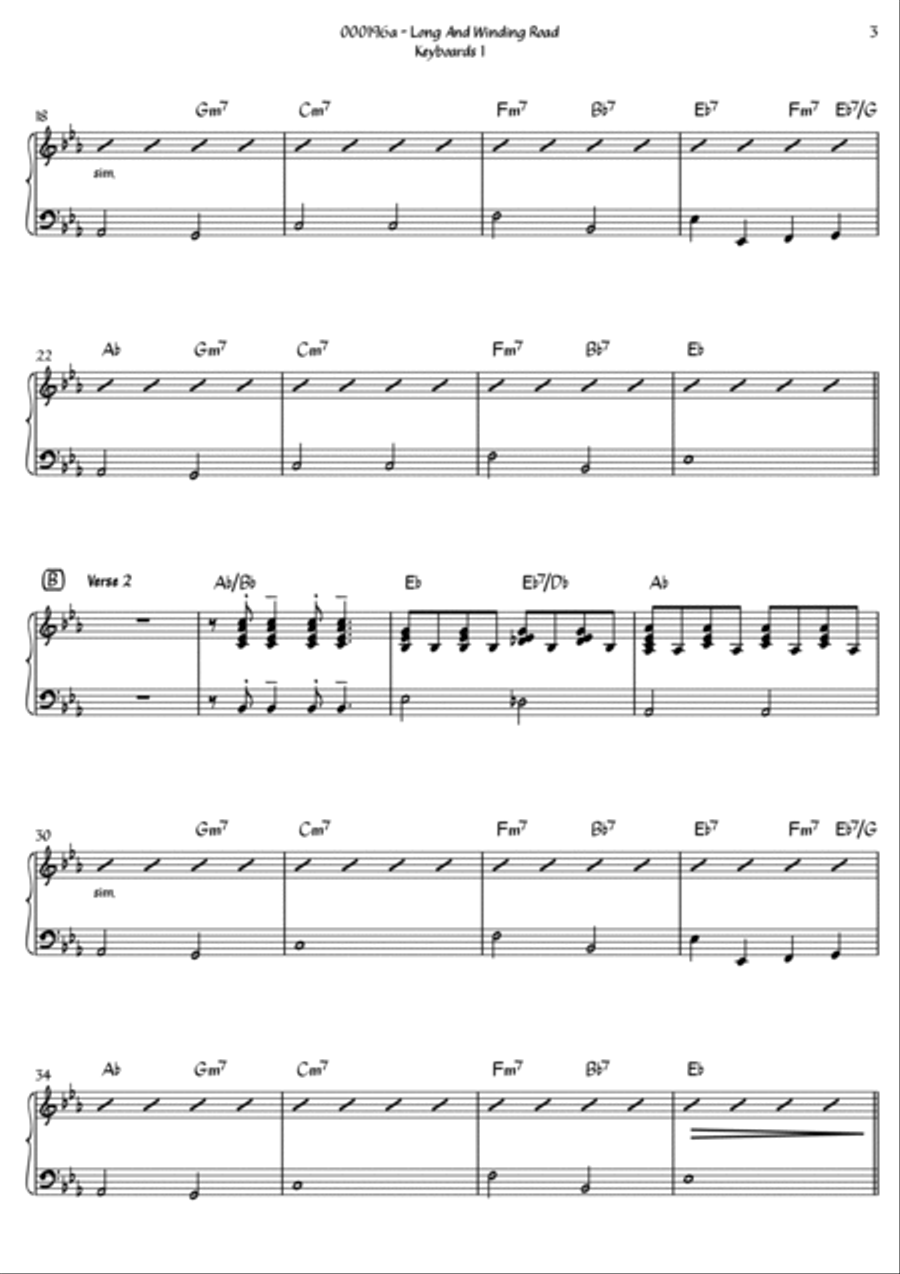 The Long And Winding Road Piano Solo scores gallery preview page 3