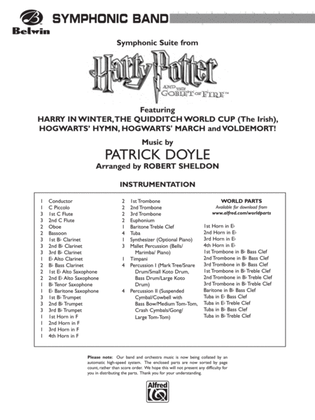 Harry Potter and the Goblet of Fire, Symphonic Suite from: Score