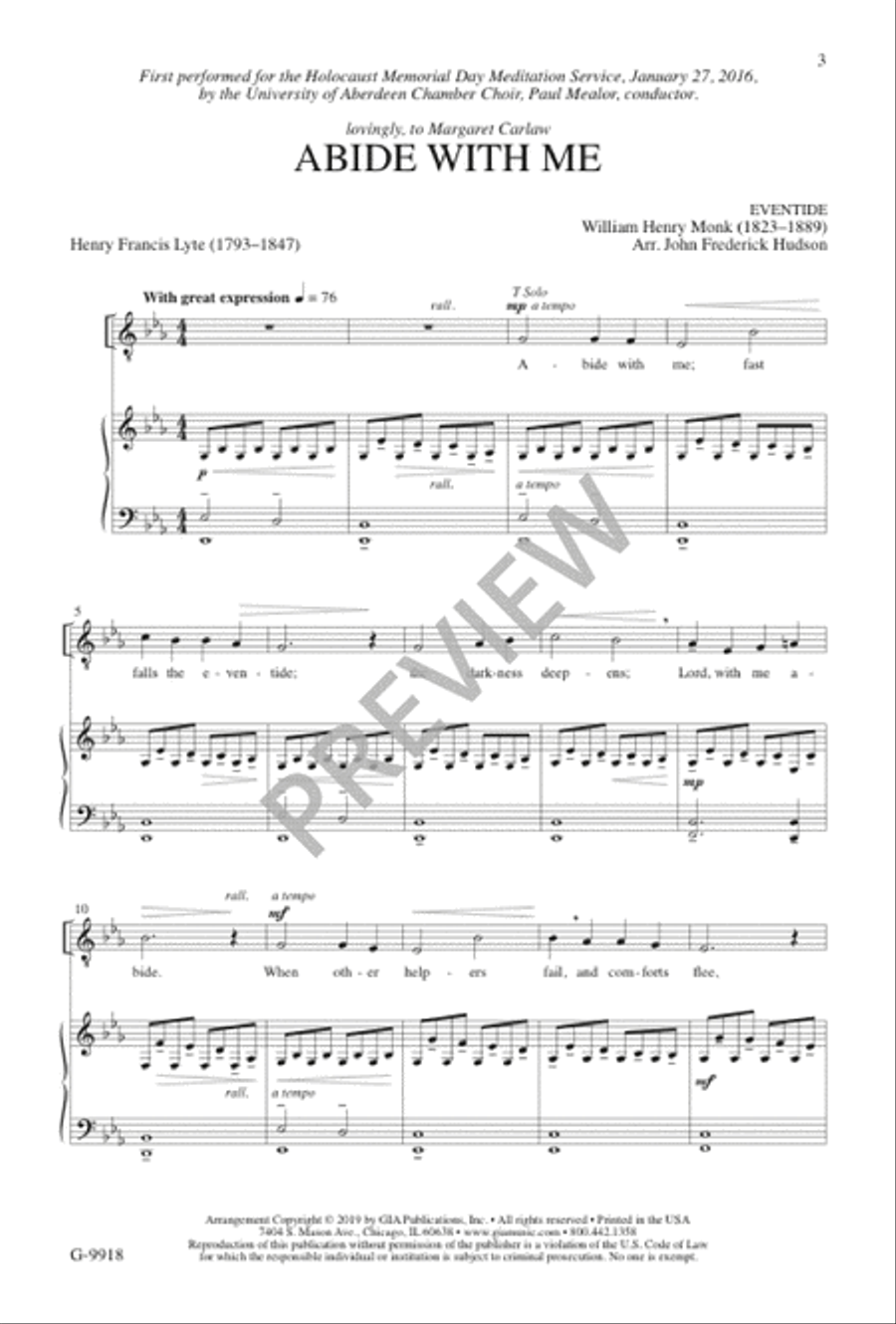 Abide with Me 4-Part scores gallery preview page 4