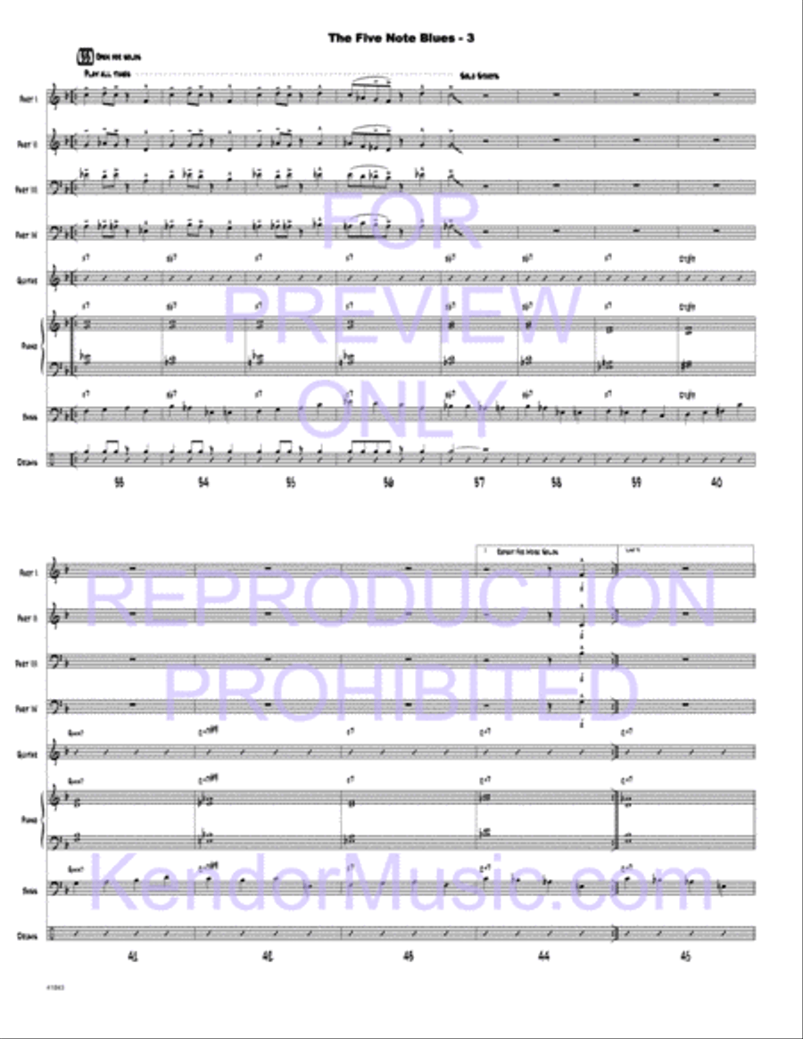 Five Note Blues, The Jazz Ensemble scores gallery preview page 4