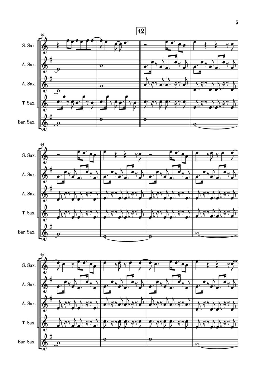 Birds Of A Feather Saxophone Quintet scores gallery preview page 6