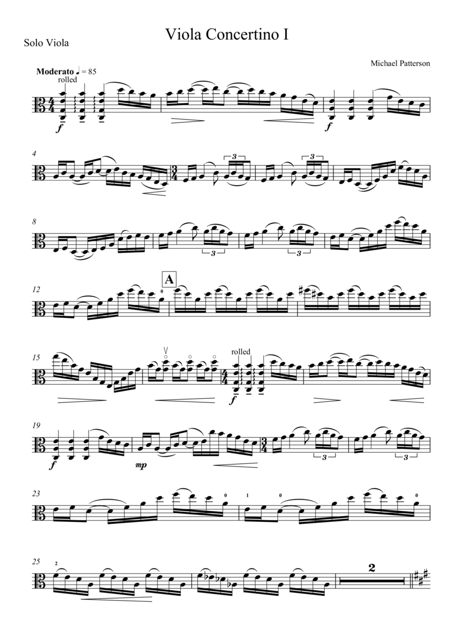 Viola Concertino 1 Viola scores gallery preview page 1